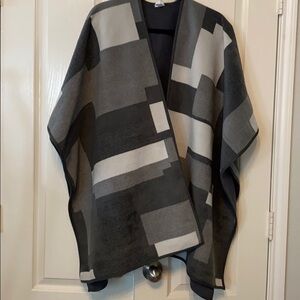 Woolrich grey blanket wrap poncho